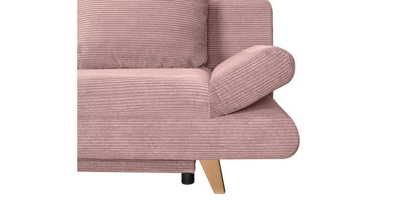 SCHLAFSOFA mit Schlafen auf Sitzhöhe, haustierfreundlicher Bezug Cord Rosa - Buchefarben/Rosa, KONVENTIONELL, Holz/Textil (200/75/85cm) - Carryhome