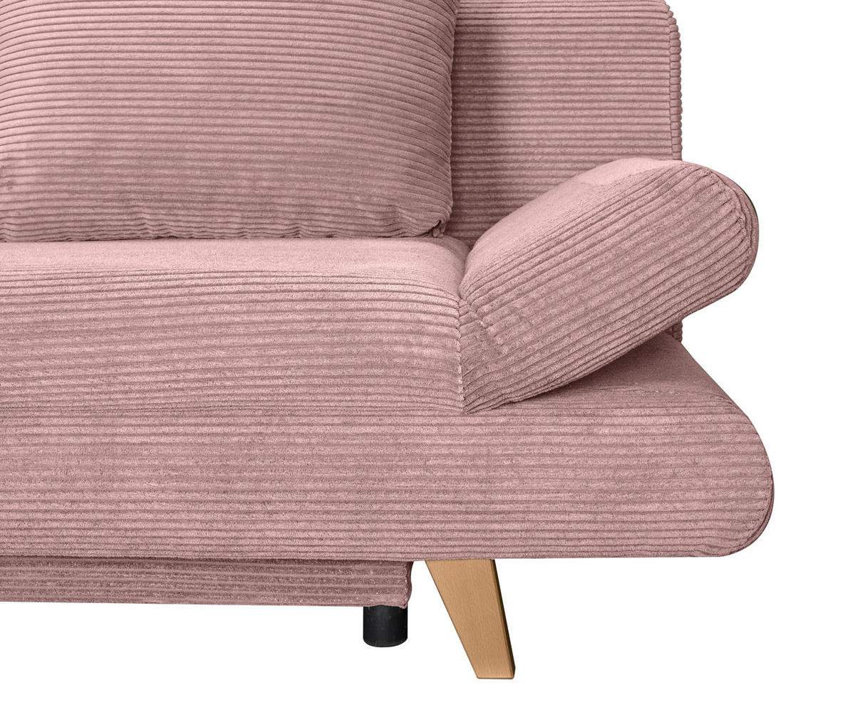 SCHLAFSOFA Cord Rosa  - Buchefarben/Rosa, KONVENTIONELL, Holz/Textil (200/75/85cm) - Carryhome