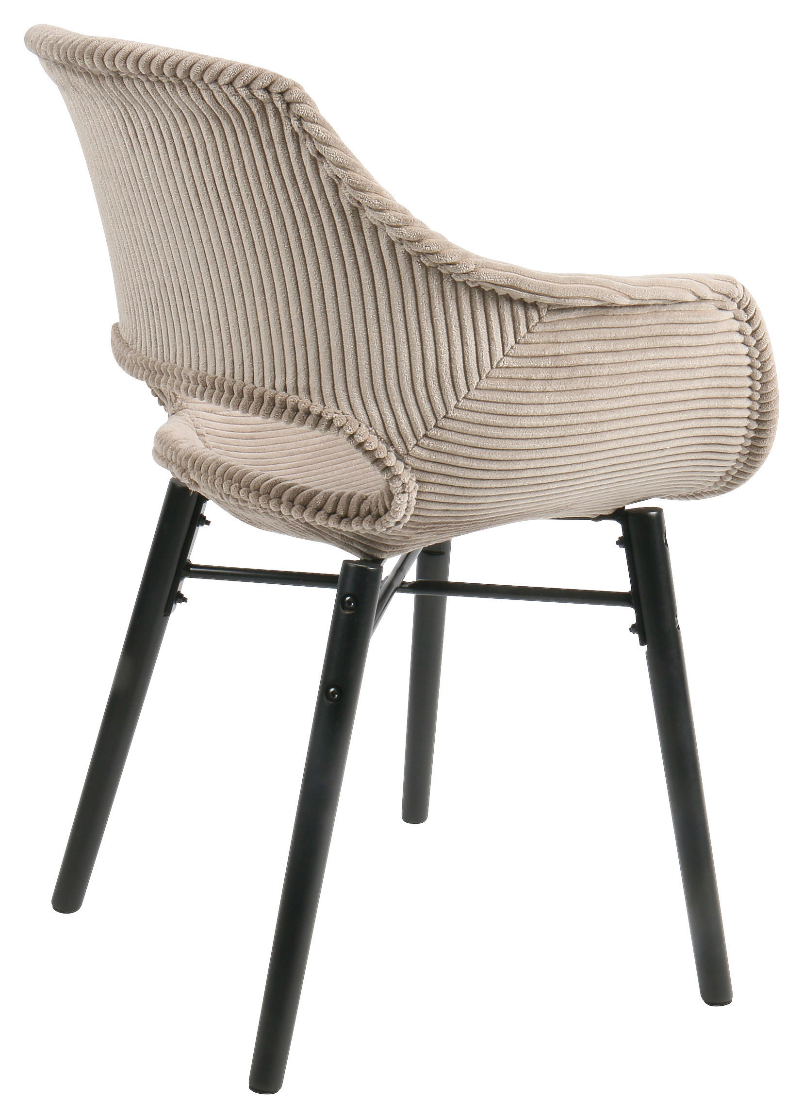 ARMLEHNSTUHL  in Cord matt  - Schwarz/Braun, MODERN, Holz/Kunststoff (58/81/61cm) - MID.YOU