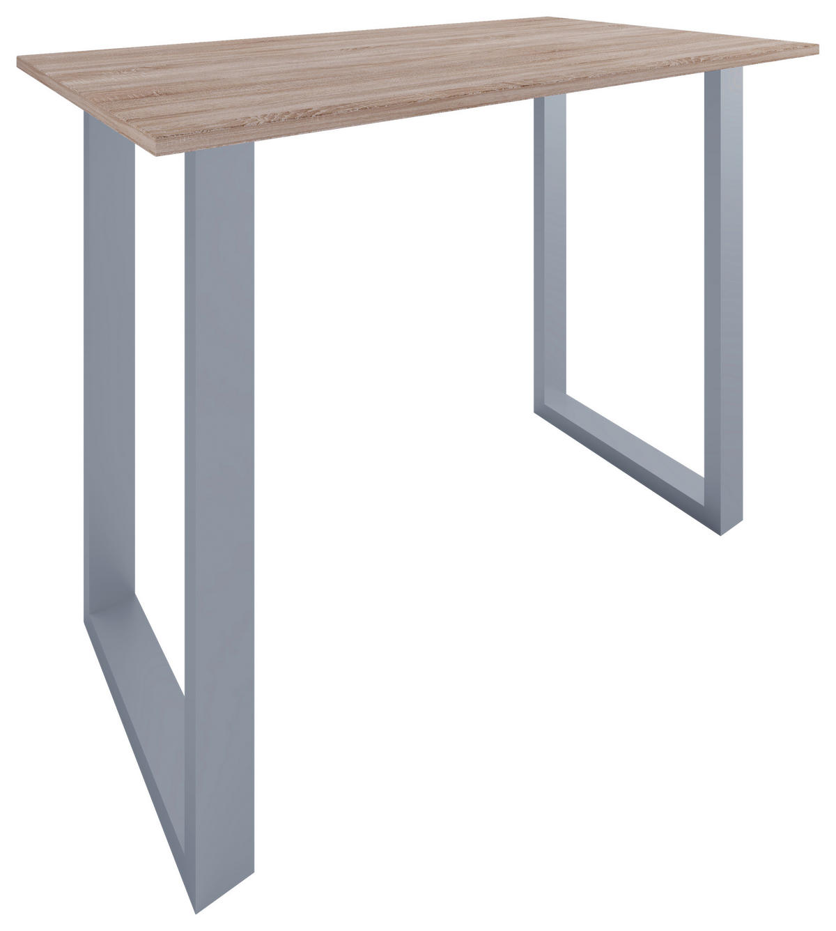 BARTISCH in Metall, Holzwerkstoff 140/80/102 cm   - Silberfarben/Sonoma Eiche, KONVENTIONELL, Holzwerkstoff/Metall (140/80/102cm)