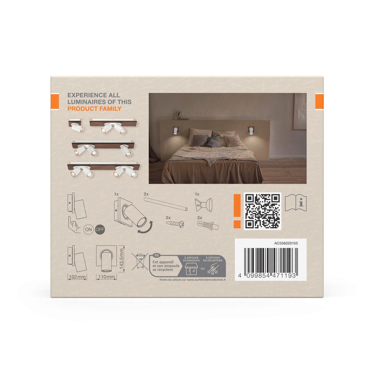 LED-STRAHLER 11/10,2/14,35 cm   - Naturfarben/Weiß, Basics, Holz/Metall (11/10,2/14,35cm) - Osram