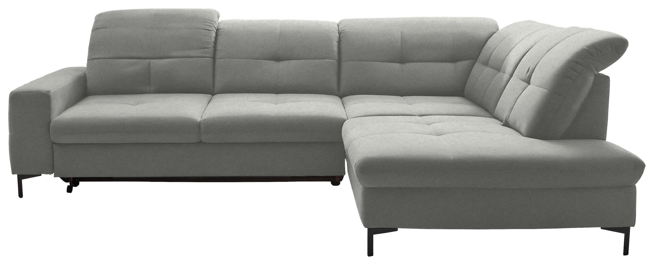 ECKSOFA in Chenille Hellgrau  - Hellgrau/Schwarz, Design, Textil/Metall (310/240cm) - Xora