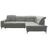 ECKSOFA in Chenille Hellgrau  310/240 cm  - Hellgrau/Schwarz, Design, Textil/Metall (310/240cm) - Xora