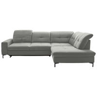ECKSOFA in Chenille Hellgrau  - Hellgrau/Schwarz, Design, Textil/Metall (310/240cm) - Xora
