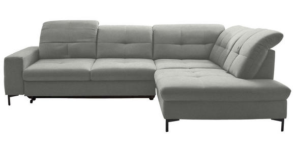 ECKSOFA in Chenille Hellgrau 310/240 cm - Hellgrau/Schwarz, Design, Textil/Metall (310/240cm) - Xora