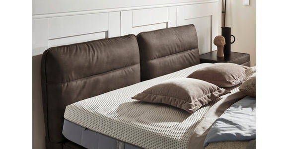 BOXSPRINGBETT 180/200 cm in Dunkelbraun - Dunkelbraun/Schwarz, Design, Textil/Metall (180/200cm) - Johann Jakob