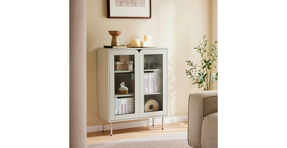 VITRINE  in Seidengrau  - Seidengrau, Design, Glas/Holzwerkstoff (80/103/35cm) - Xora