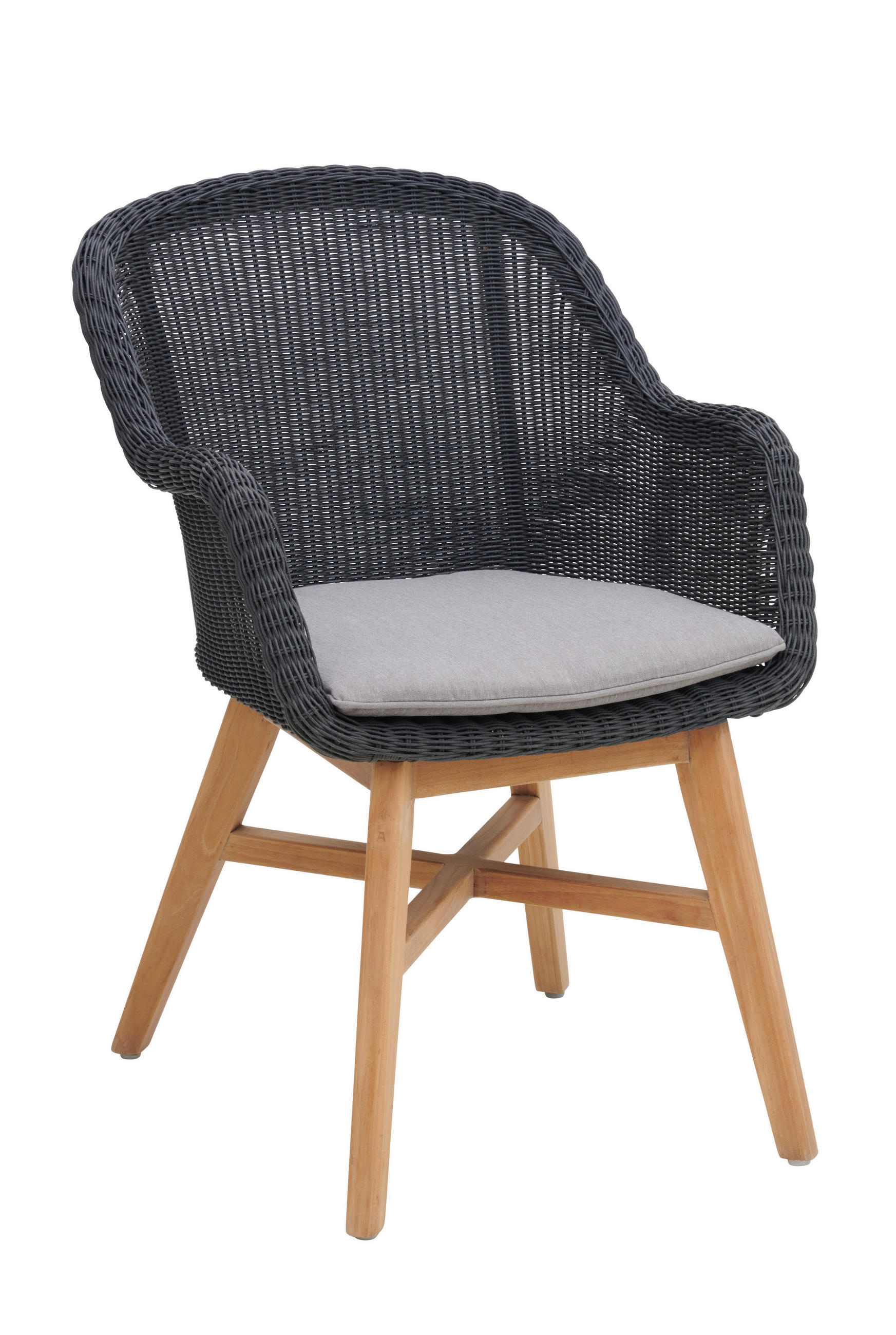 GARTENSESSEL Holz, Metall, Kunststoff, Textil Taupe, Dunkelgrau  - Taupe/Dunkelgrau, Natur, Holz/Kunststoff (58/84/66cm) - Amatio