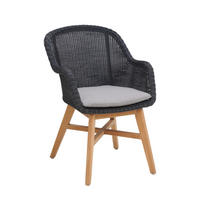 GARTENSESSEL Holz, Metall, Kunststoff, Textil Taupe, Dunkelgrau  - Taupe/Dunkelgrau, Natur, Holz/Kunststoff (58/84/66cm) - Amatio