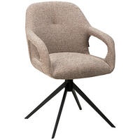 ARMLEHNSTUHL  Wippfunktion, Sitzfläche 360° drehbar, automatische Rückholfunktion Webstoff  - Schwarz/Cappuccino, Design, Textil/Metall (59,5/85,5/61,5cm) - Novel