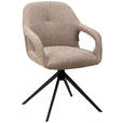 ARMLEHNSTUHL  Wippfunktion, Sitzfläche 360° drehbar, automatische Rückholfunktion Webstoff  - Schwarz/Cappuccino, Design, Textil/Metall (59,5/85,5/61,5cm) - Novel