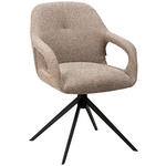 ARMLEHNSTUHL  Wippfunktion, Sitzfläche 360° drehbar, automatische Rückholfunktion Webstoff  - Schwarz/Cappuccino, Design, Textil/Metall (59,5/85,5/61,5cm) - Novel