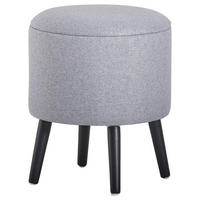 TABURETKA, drevo, textil, kompozitné drevo, 40/46/40 cm - čierna/sivá, Trend, drevo/kompozitné drevo (40/46/40cm) - Ambia Home