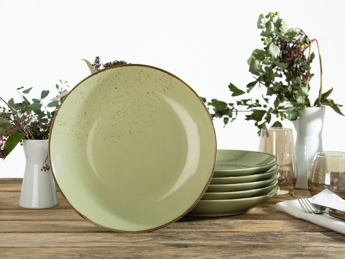 SPEISETELLERSET 27 cm  - Grün, Trend, Keramik (27cm) - Creatable