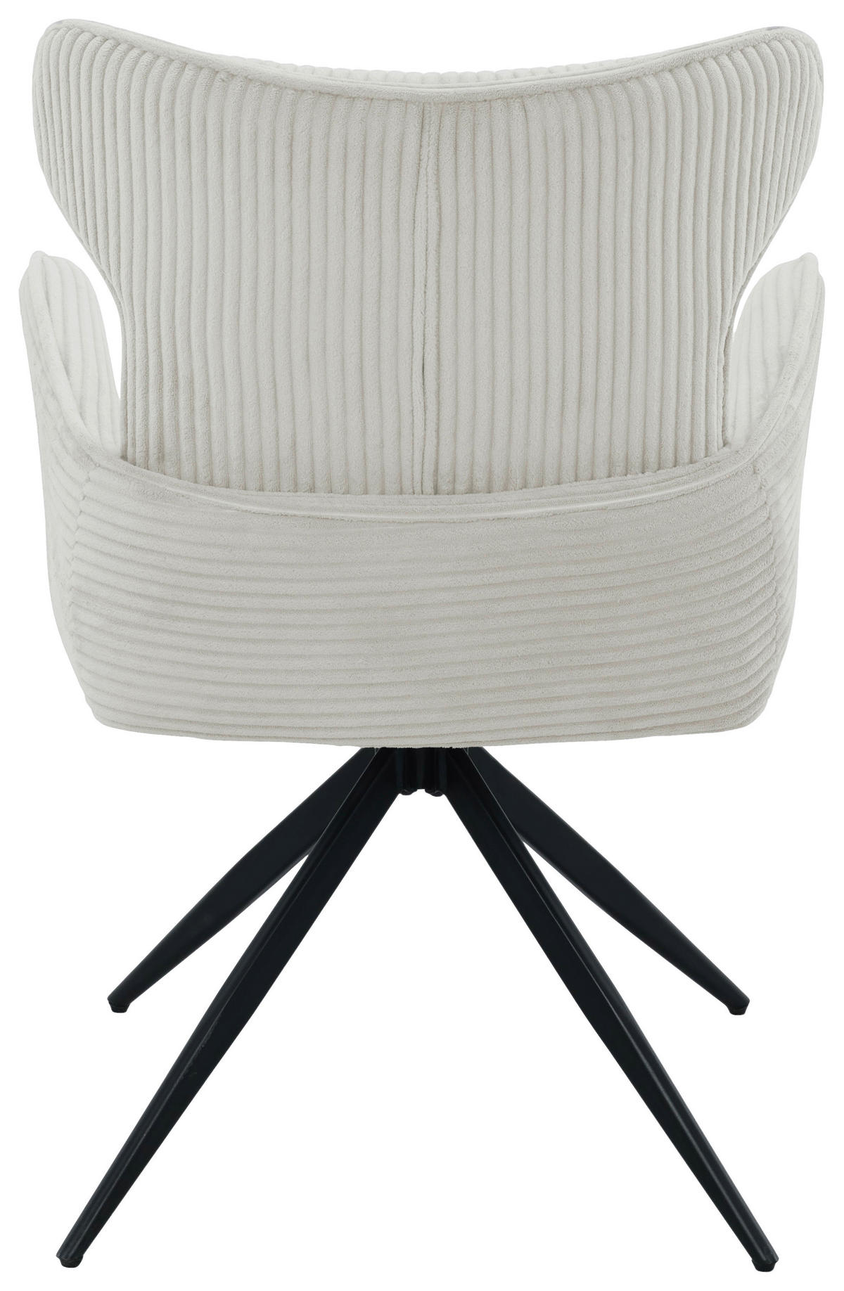ARMLEHNSTUHL  Sitzfläche 360° drehbar, inklusive Armlehnen Cord  Schwarz, Beige  - Beige/Schwarz, MODERN, Textil/Metall (57/86/64cm) - Livetastic