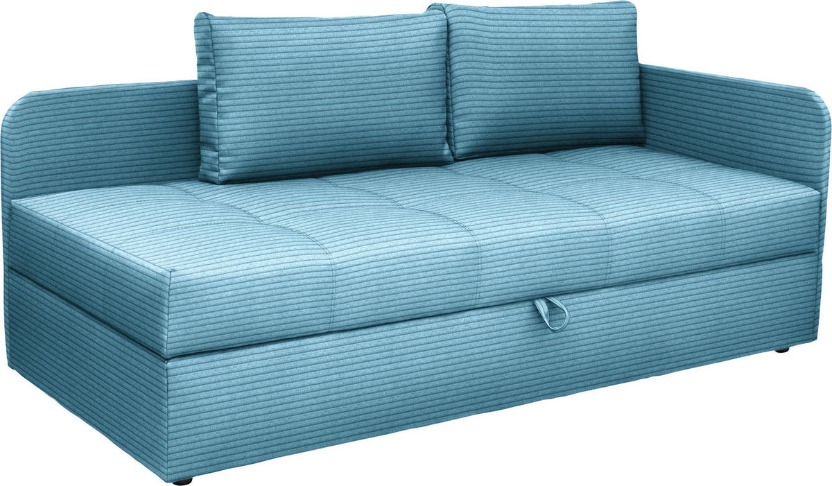 LIEGE  in Cord Blau  - Blau/Schwarz, Basics, Kunststoff/Textil (205/90/95cm) - Xora