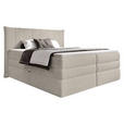 BOXSPRINGBETT 180/200 cm  in Sandfarben  - Sandfarben/Schwarz, Design, Kunststoff/Textil (180/200cm) - Esposa