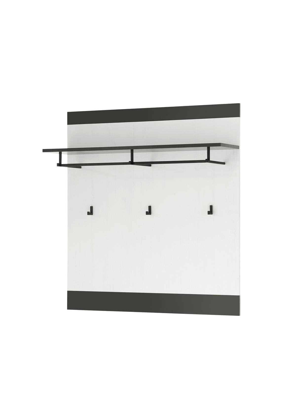 GARDEROBE 5-teilig  in 206/200/43 cm  - Anthrazit/Weiß, Design, Glas/Holzwerkstoff (206/200/43cm) - Modante