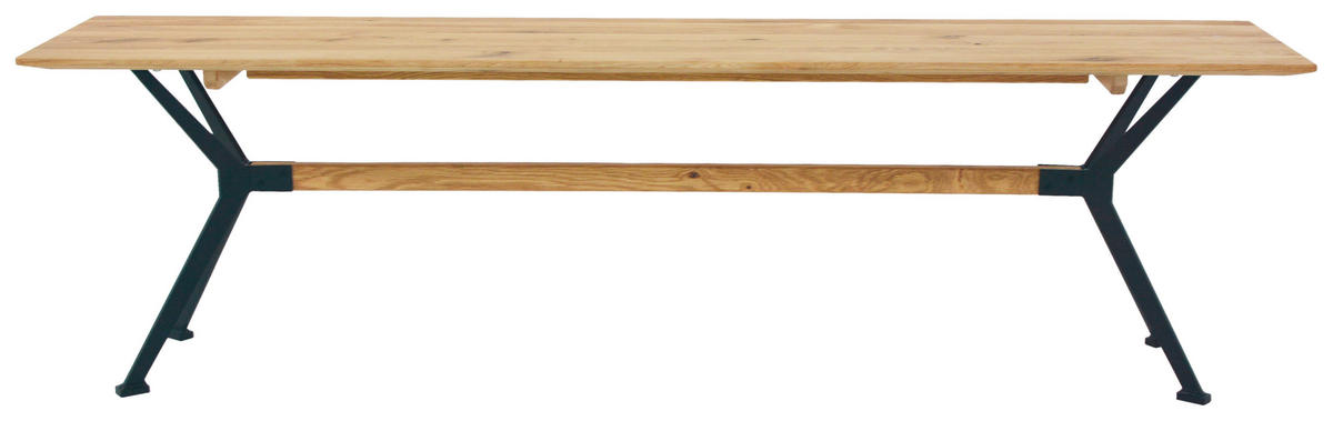 SITZBANK 160/45/35 cm  in Wildeiche  - Wildeiche/Eichefarben, Natur, Holz/Metall (160/45/35cm) - Carryhome