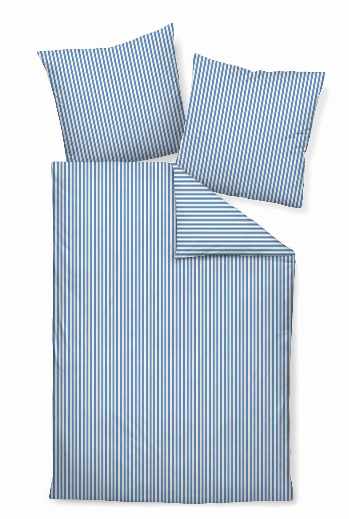 WENDEBETTWÄSCHE Giorgio Makosatin 135/200 cm  - Weiß/Hellblau, KONVENTIONELL, Textil (135/200cm) - Janine