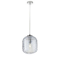 HÄNGELEUCHTE Luce Ambiente e Design 24,5/149,7 cm   - Chromfarben/Pastellblau, KONVENTIONELL, Glas/Metall (24,5/149,7cm)