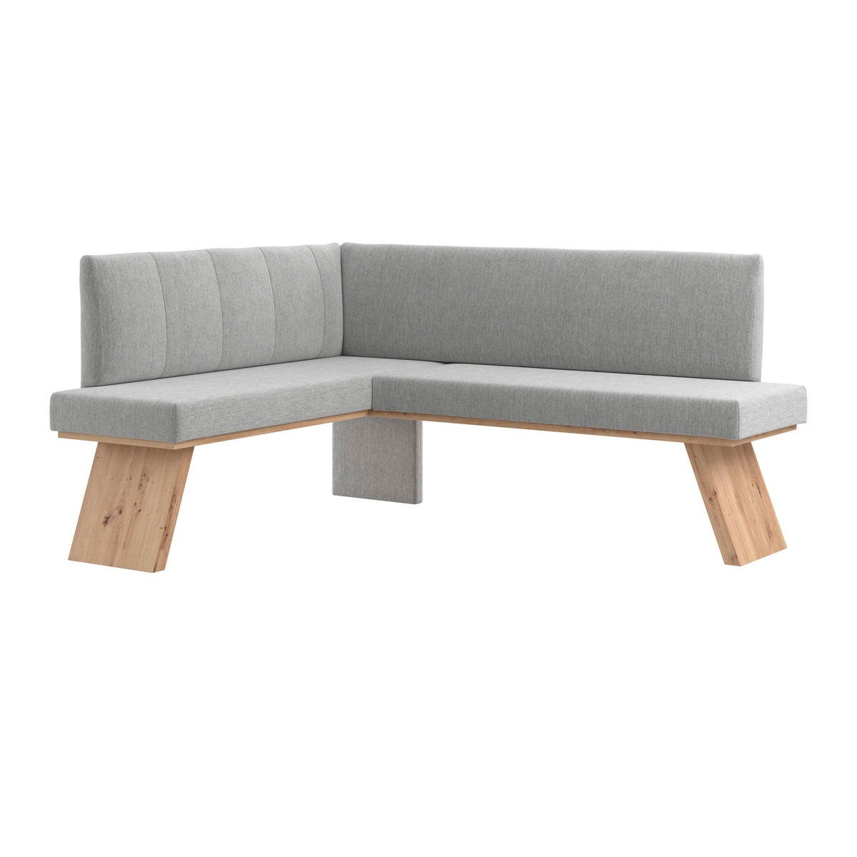 ECKBANK 150/185 cm Webstoff Hellgrau   - Eichefarben/Hellgrau, KONVENTIONELL, Textil (150/185cm)