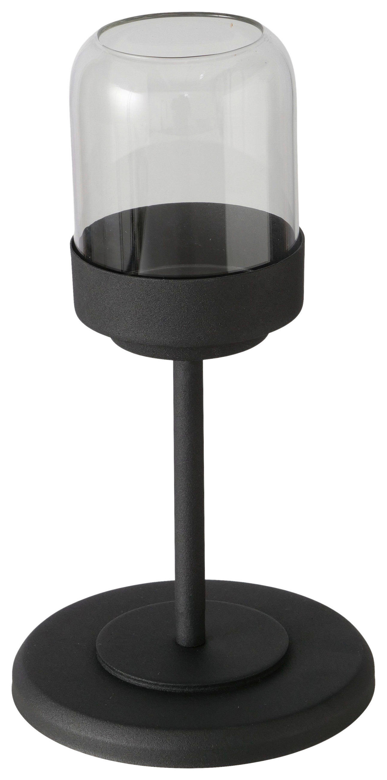 WINDLICHT - Transparent/Schwarz, Trend, Glas/Metall (15/28cm)