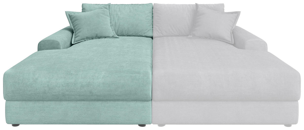 BIGSOFA Cord Salbeigrün  - Salbeigrün/Schwarz, MODERN, Kunststoff/Textil (117/93/190cm) - Carryhome