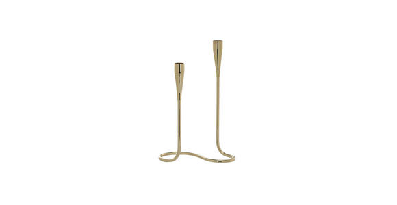 STABKERZENHALTER - Goldfarben, Trend, Metall (18/28/13cm) - Ambia Home