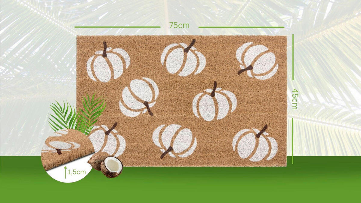 KOKOSMATTE  45/75 cm  Weiß, Hellbraun  - Hellbraun/Weiß, Basics, Naturmaterialien/Kunststoff (45/75cm)