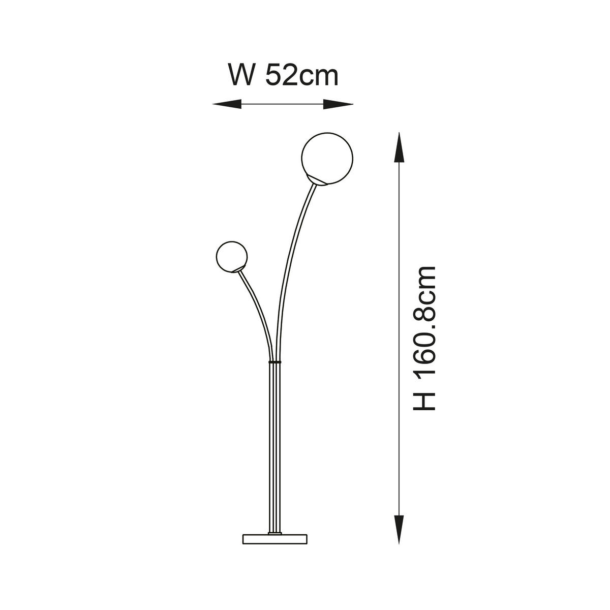 STEHLEUCHTE 52/160.8 cm    - Klar/Messingfarben, Basics, Glas/Metall (52/160.8cm) - ENDON