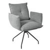 ARMLEHNSTUHL  in Stahl Struktur  - Hellgrau/Schwarz, Design, Textil/Metall (65/90/70cm) - Dieter Knoll