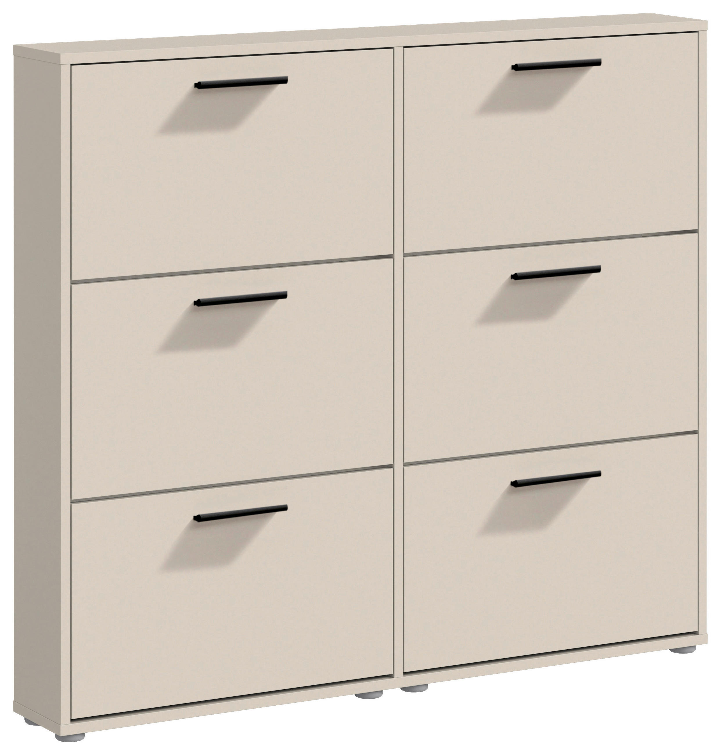 BILLENŐS CIPŐSSZEKRÉNY 116/103/17 cm  - kasmírszínű/fekete, Design, műanyag/faalapú anyag (116/103/17cm) - Carryhome