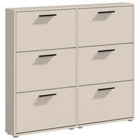 BILLENŐS CIPŐSSZEKRÉNY 116/103/17 cm  - kasmírszínű/fekete, Design, műanyag/faalapú anyag (116/103/17cm) - Carryhome