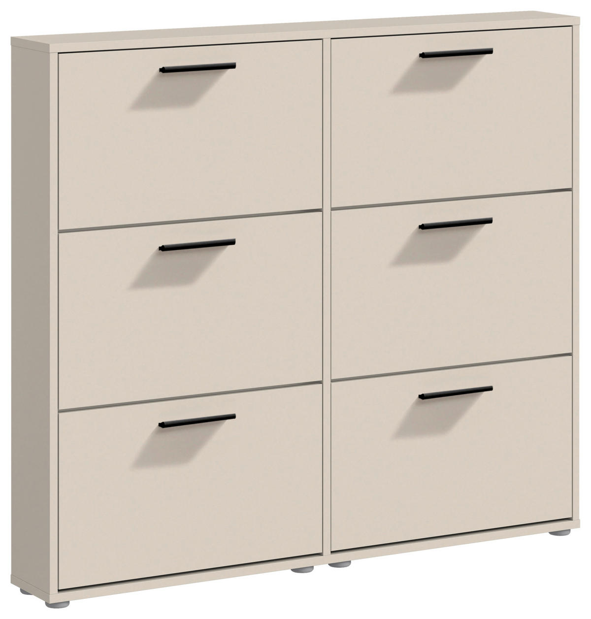 BILLENŐS CIPŐSSZEKRÉNY 116/103/17 cm  - kasmírszínű/fekete, Design, műanyag/faalapú anyag (116/103/17cm) - Carryhome