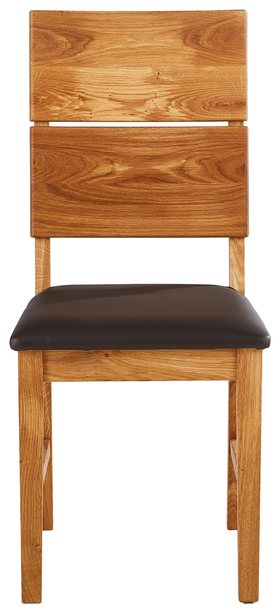 STOLICA  boje hrasta, tamno smeđa  drvo, tekstil      - tamno smeđa/boje hrasta, Konvencionalno, drvo/tekstil (43/94,5/50cm) - Linea Natura