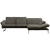 ECKSOFA in Webstoff Graubraun  - Anthrazit/Graubraun, Design, Textil/Metall (299/203cm) - Himolla