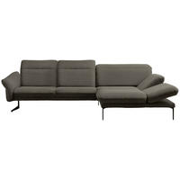 ECKSOFA in Webstoff Graubraun  - Anthrazit/Graubraun, Design, Textil/Metall (299/203cm) - Himolla
