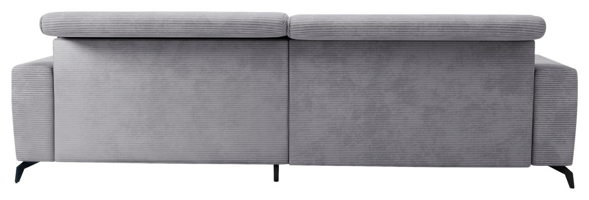 ECKSOFA in Cord Hellgrau  290/178 cm  - Hellgrau/Schwarz, KONVENTIONELL, Textil/Metall (290/178cm) - Sit & More