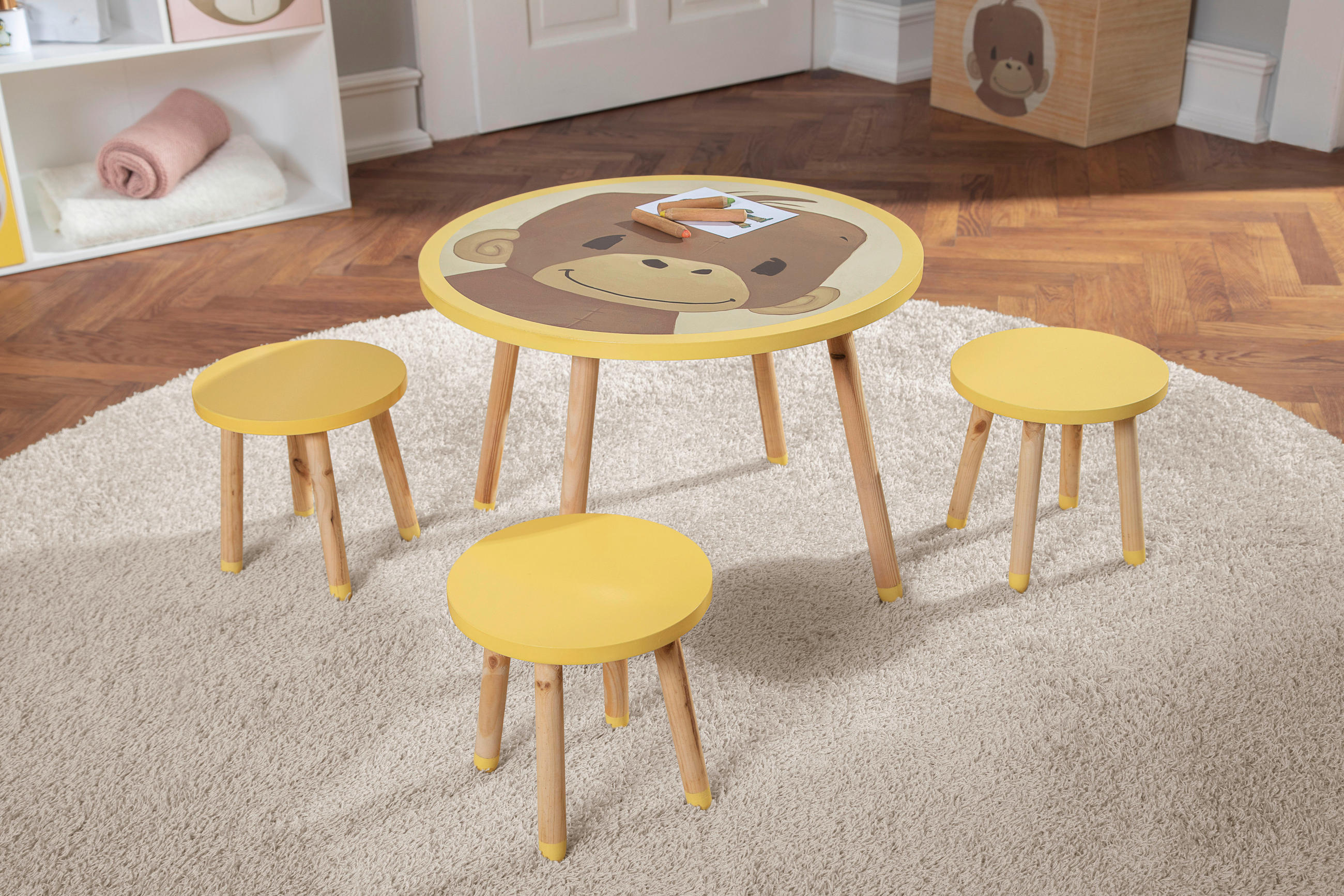 KINDERSITZGRUPPE Anouk Gelb  - Gelb, KONVENTIONELL, Holz/Holzwerkstoff