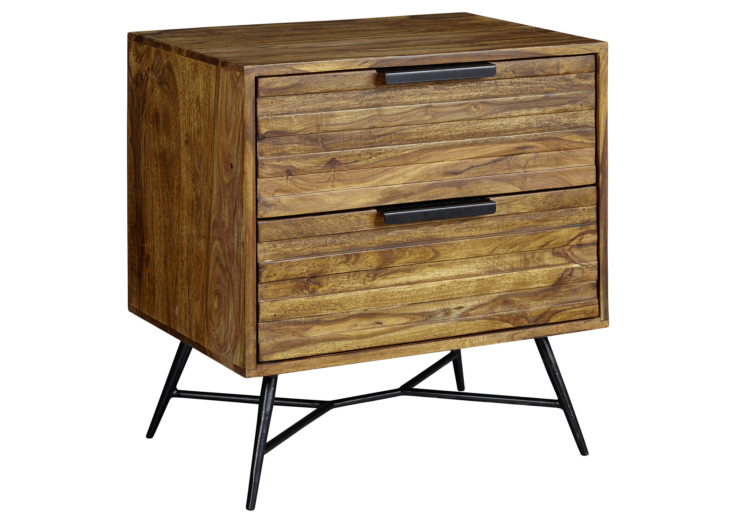 Nachtkästchen in massiv Sheesham Sheeshamfarben