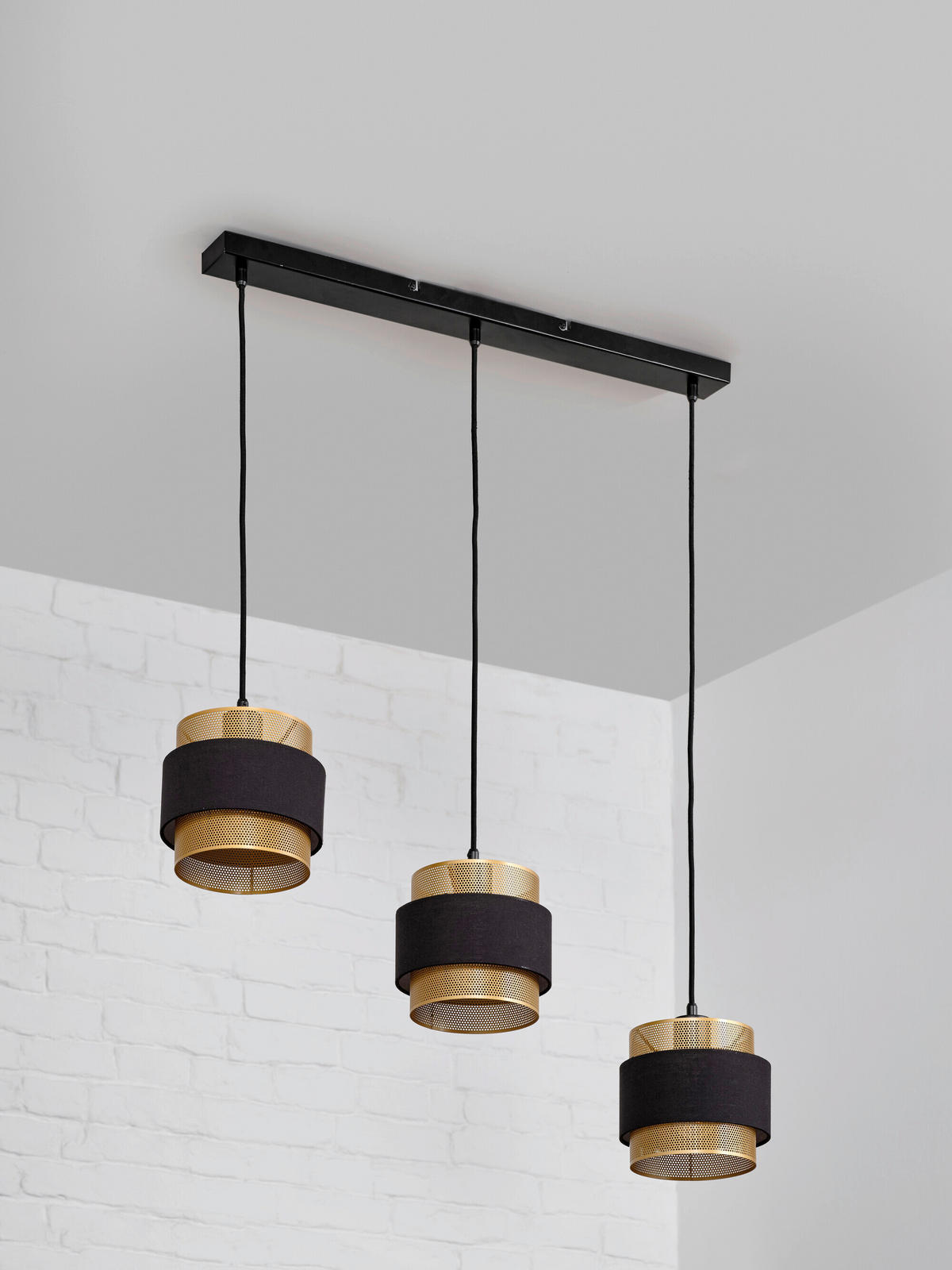 HÄNGELEUCHTE 78/18/150 cm  - Goldfarben/Schwarz, KONVENTIONELL, Textil/Metall (78/18/150cm) - Osram