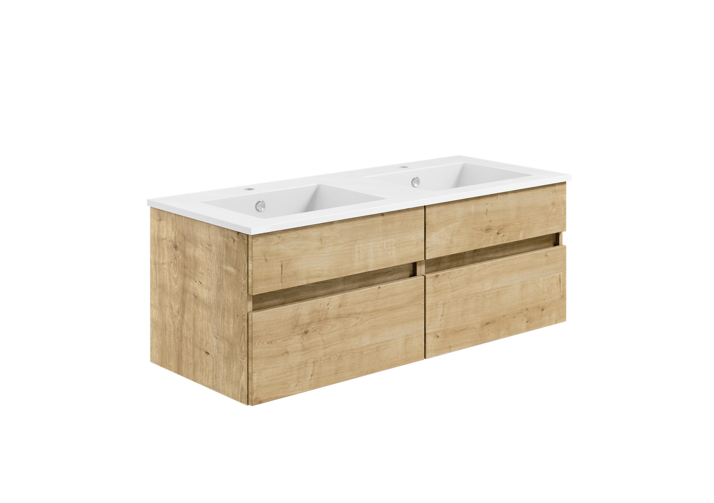 BADEZIMMER  in 120 cm  - Eichefarben/Weiß, KONVENTIONELL, Keramik/Holzwerkstoff (120cm) - Puris