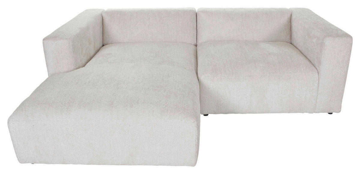 ECKSOFA in Chenille Creme  - Creme/Schwarz, Modern, Kunststoff/Textil (178/231cm) - Carryhome