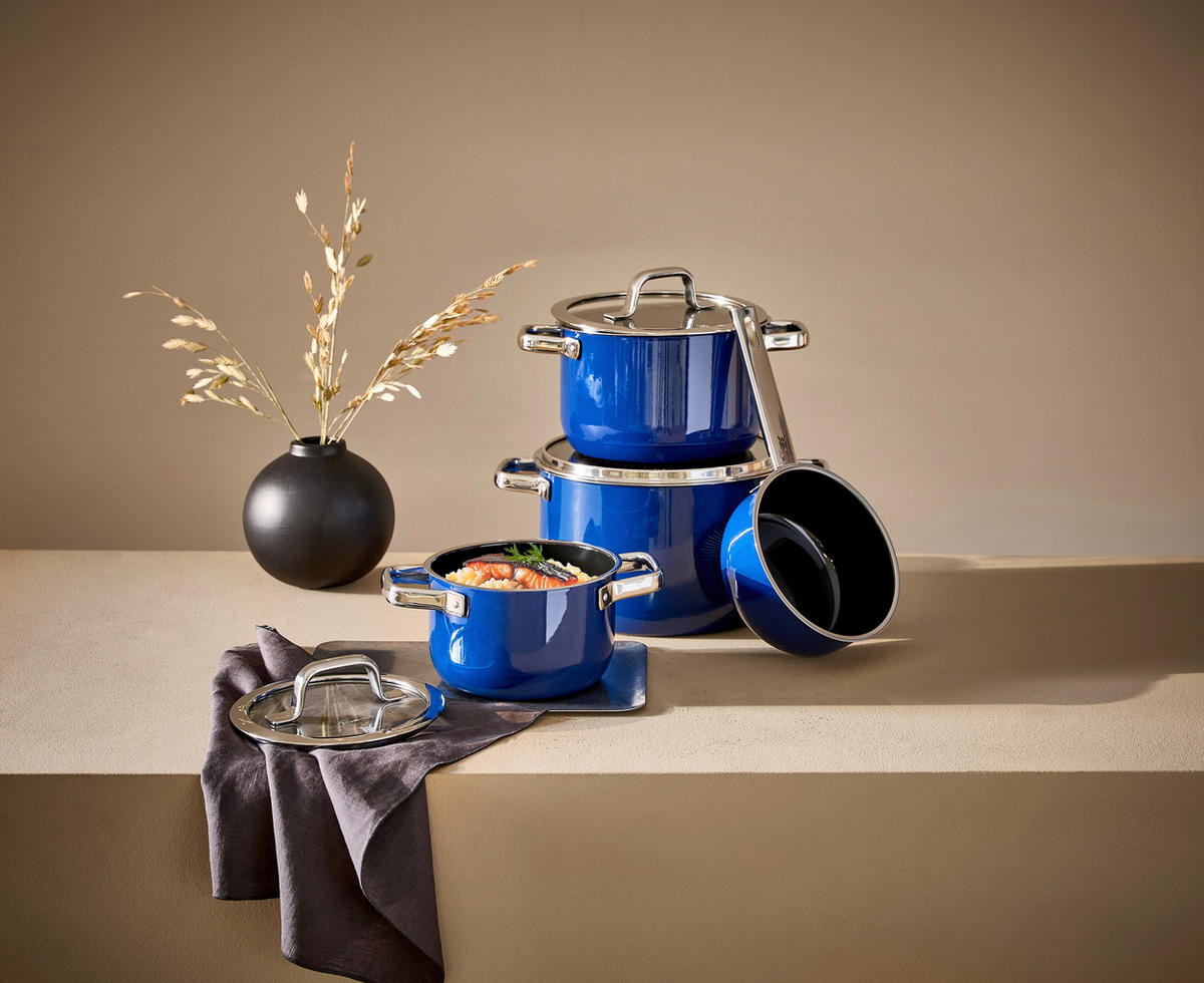 KOCHTOPFSET FUSIONTEC® MINERAL PRO - Tim Raue Edition 4-teilig  - Dunkelblau, Basics, Metall (30/33/60cm) - WMF