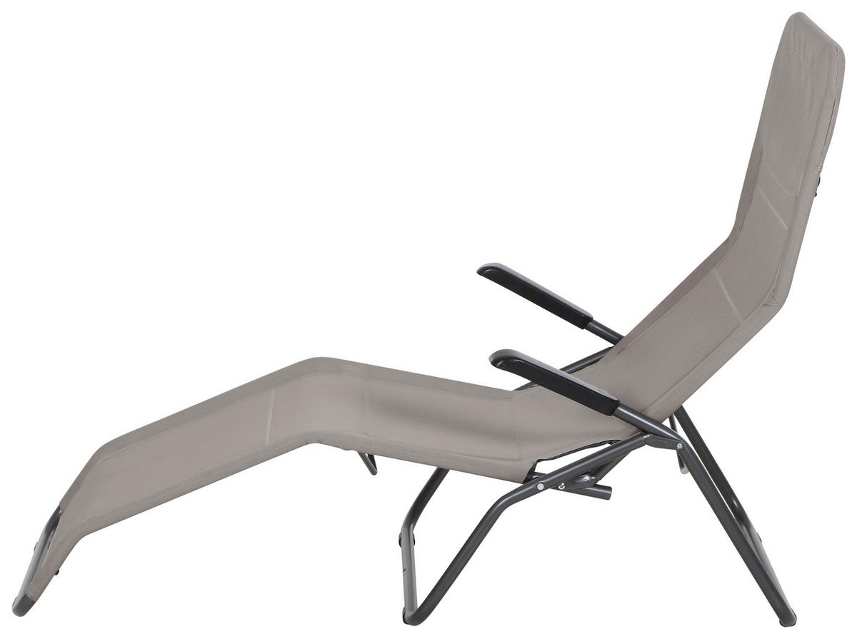 GARTENLIEGE 72,5/103,5/144 cm  - Taupe/Anthrazit, MODERN, Textil/Metall (72,5/103,5/144cm) - Siena Garden