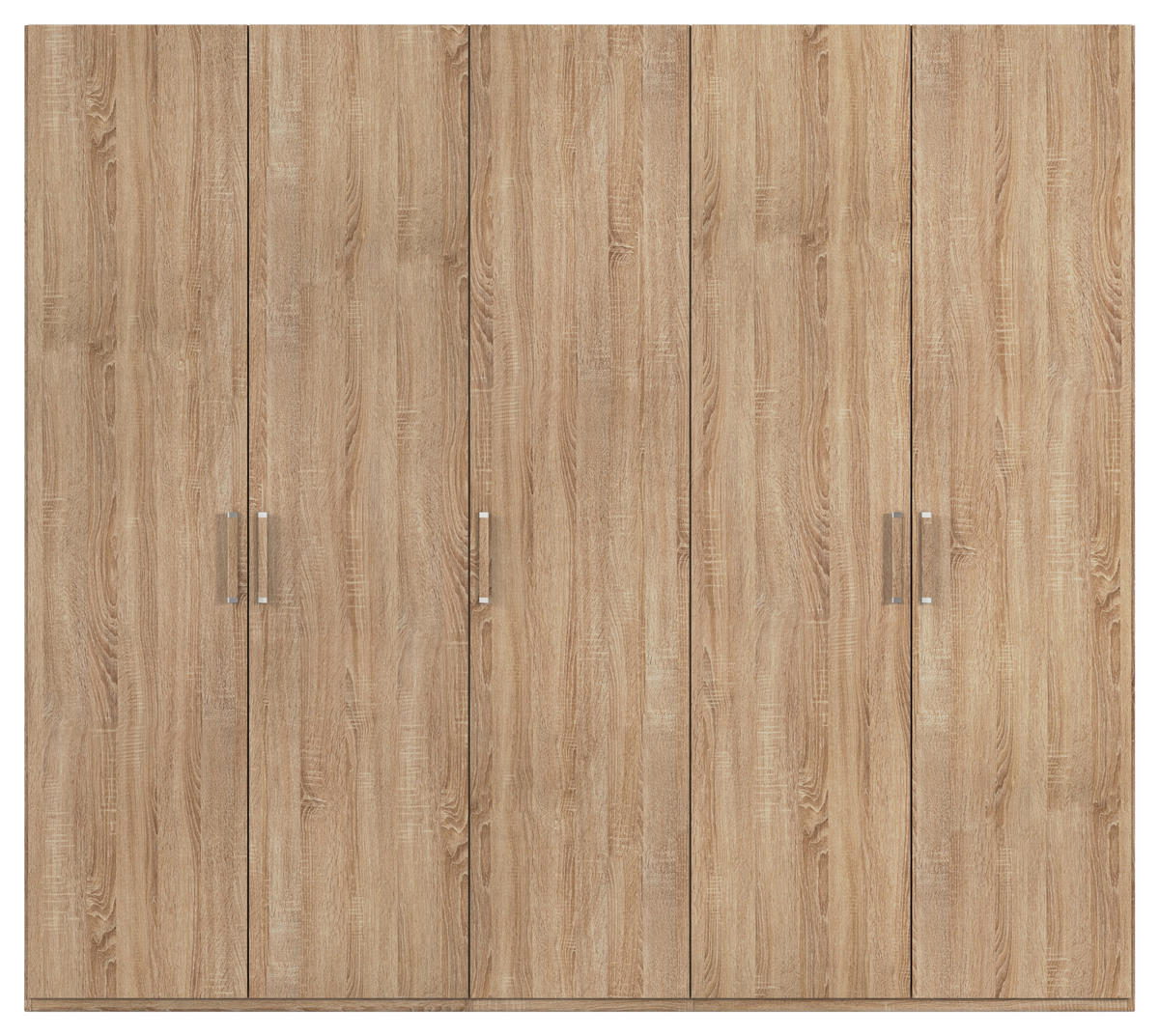 DREHTÜRENSCHRANK 251/223/60 cm 5-türig Sonoma Eiche  - Silberfarben/Sonoma Eiche, Design, Holzwerkstoff/Kunststoff (251/223/60cm) - Novel
