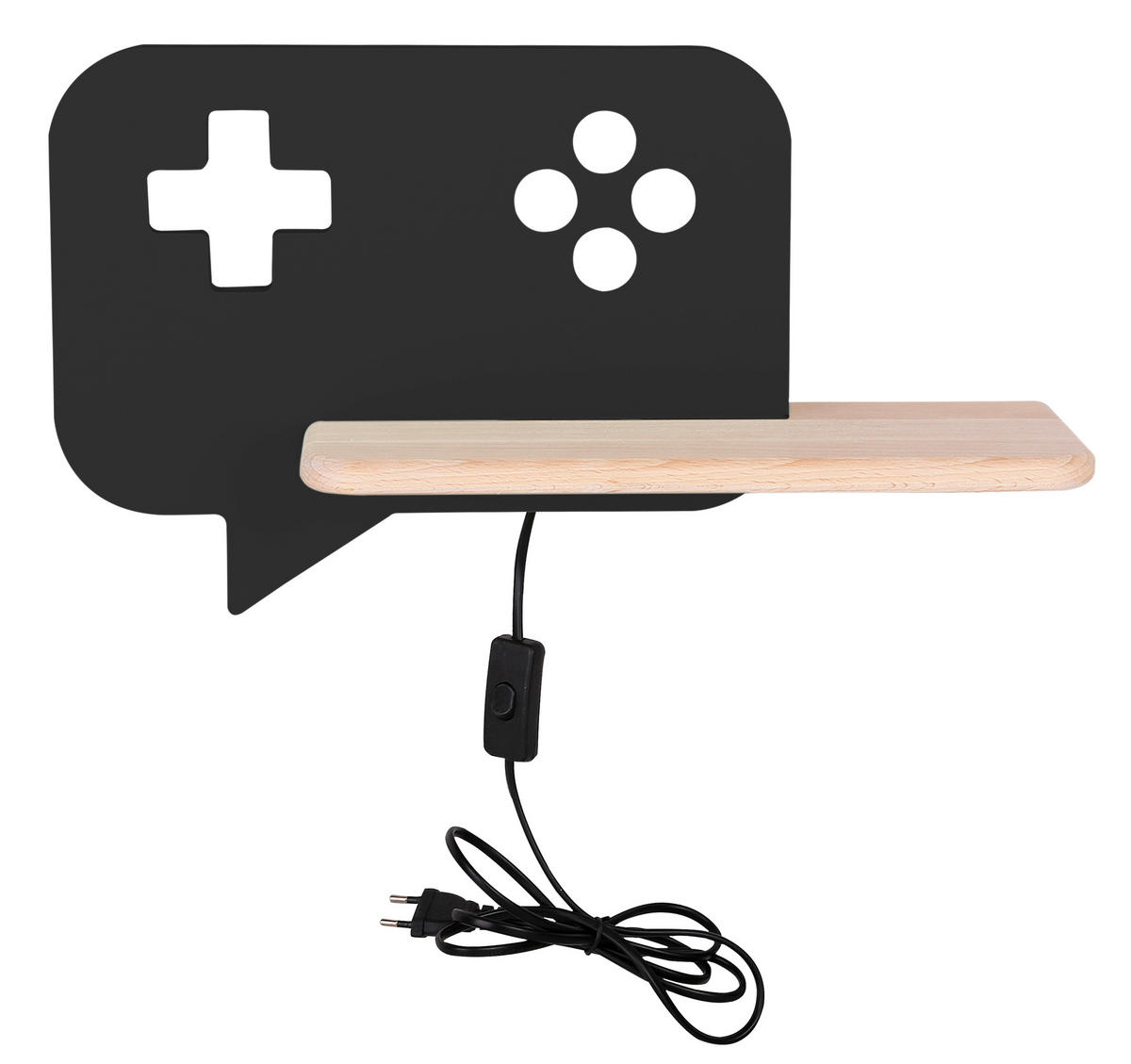 KINDERWANDLEUCHTE 36/12/20 cm   - Schwarz, Basics, Holz/Holzwerkstoff (36/12/20cm)