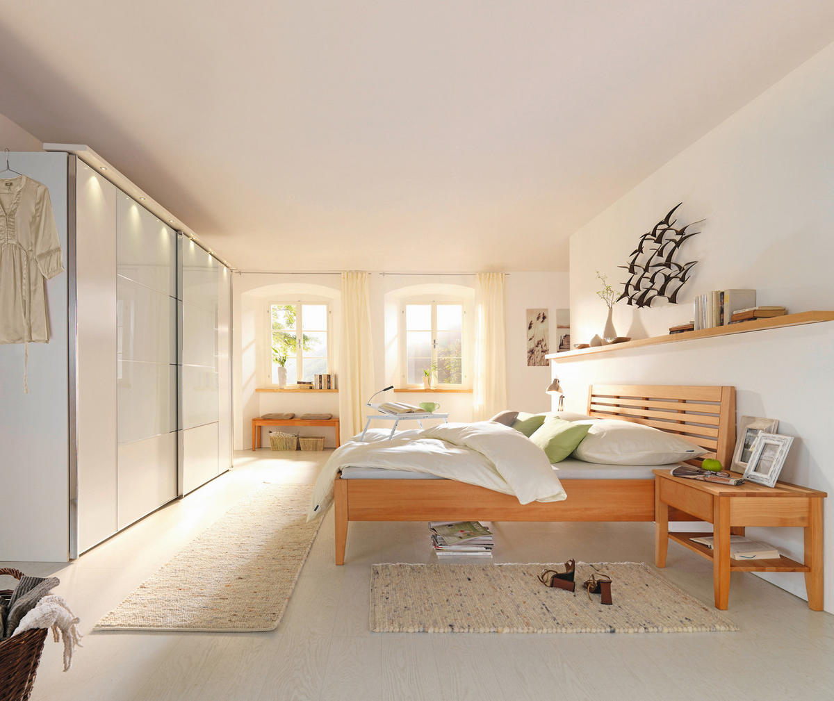 BETT 90/200 cm  in Buchefarben  - Buchefarben/Naturfarben, KONVENTIONELL, Holz (90/200cm) - Linea Natura