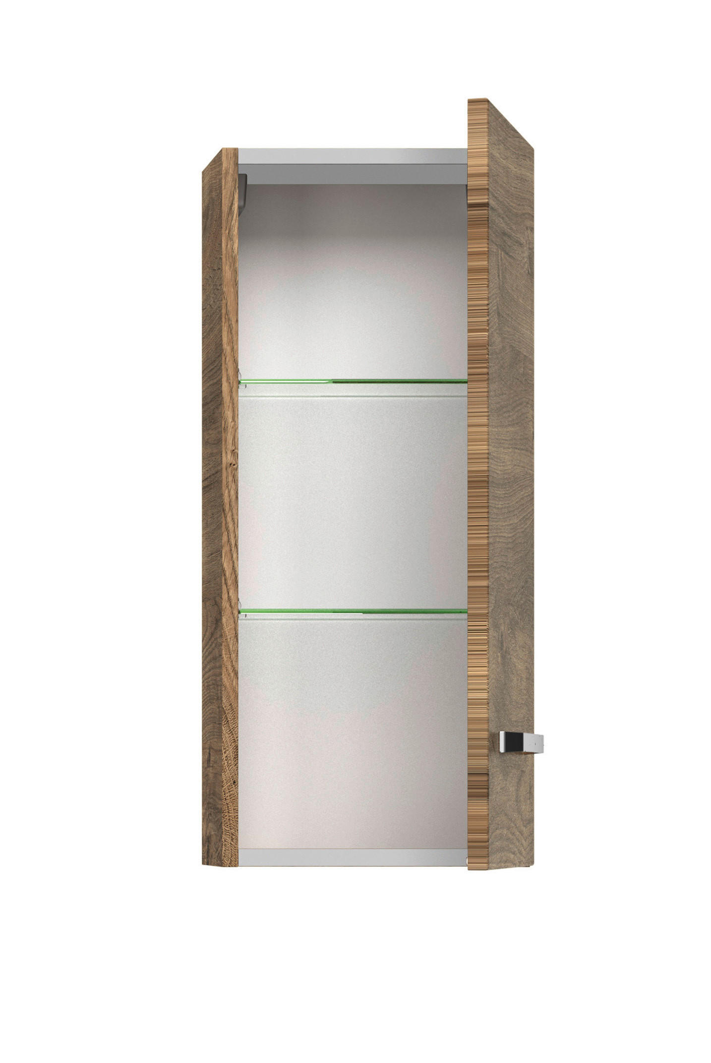 FALISZEKRÉNY 30/70/17 cm  - króm/tölgyfa, Basics, faalapú anyag/Üveg (30/70/17cm) - Sadena